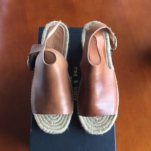 Rag & Bone Calla Leather Espadrille Wedge Sandal 8